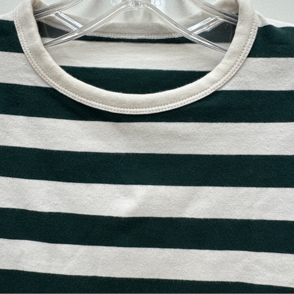 Uniqlo Green and White Striped Shirt - Picture 2 of 5